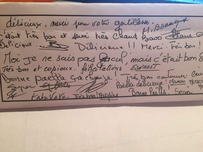 Un livre d'or superbe pour une paella excellente.